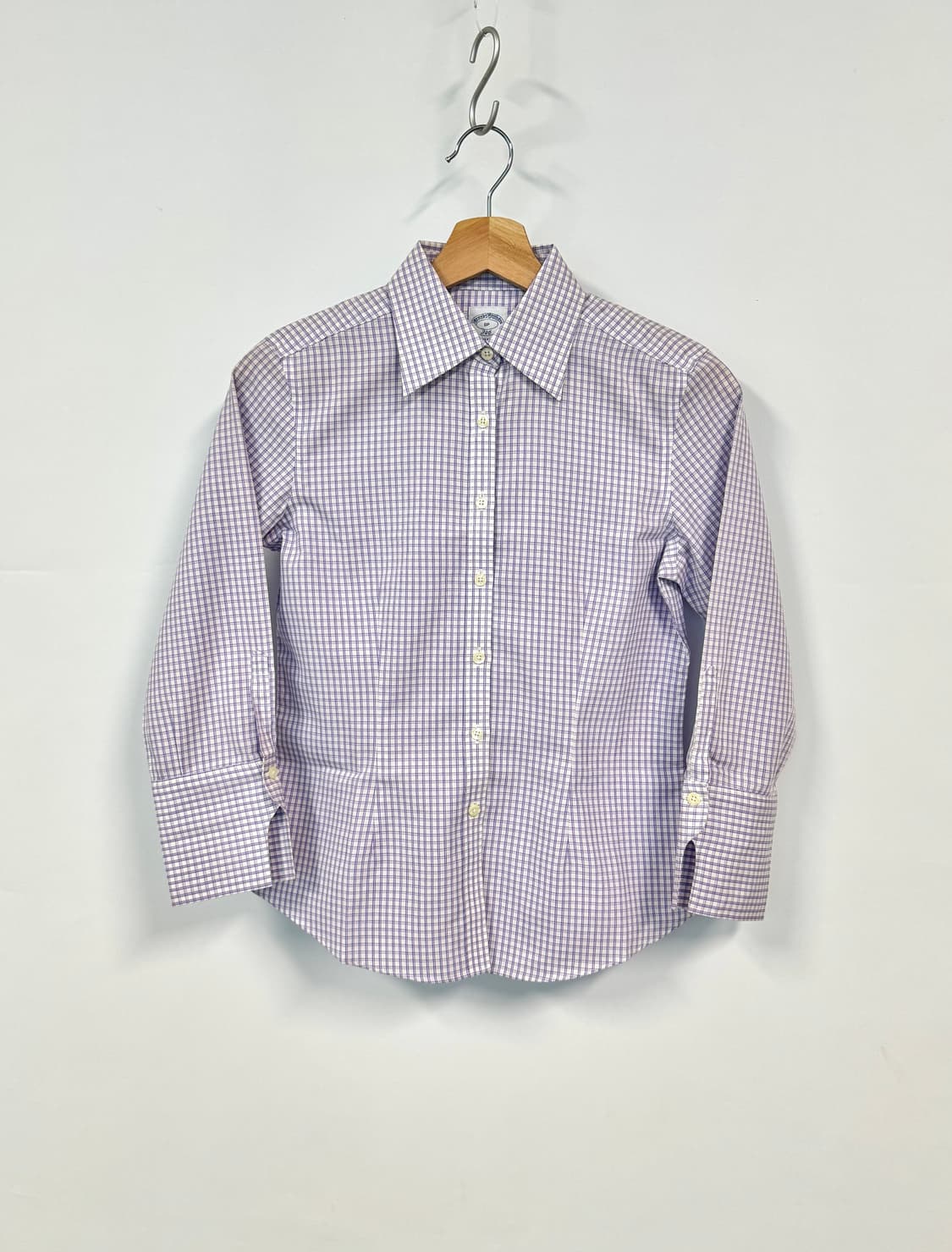BROOKS BROTHERS 브룩스 브라더스 바이올렛 체크 7부 소매 셔 상품이미지1