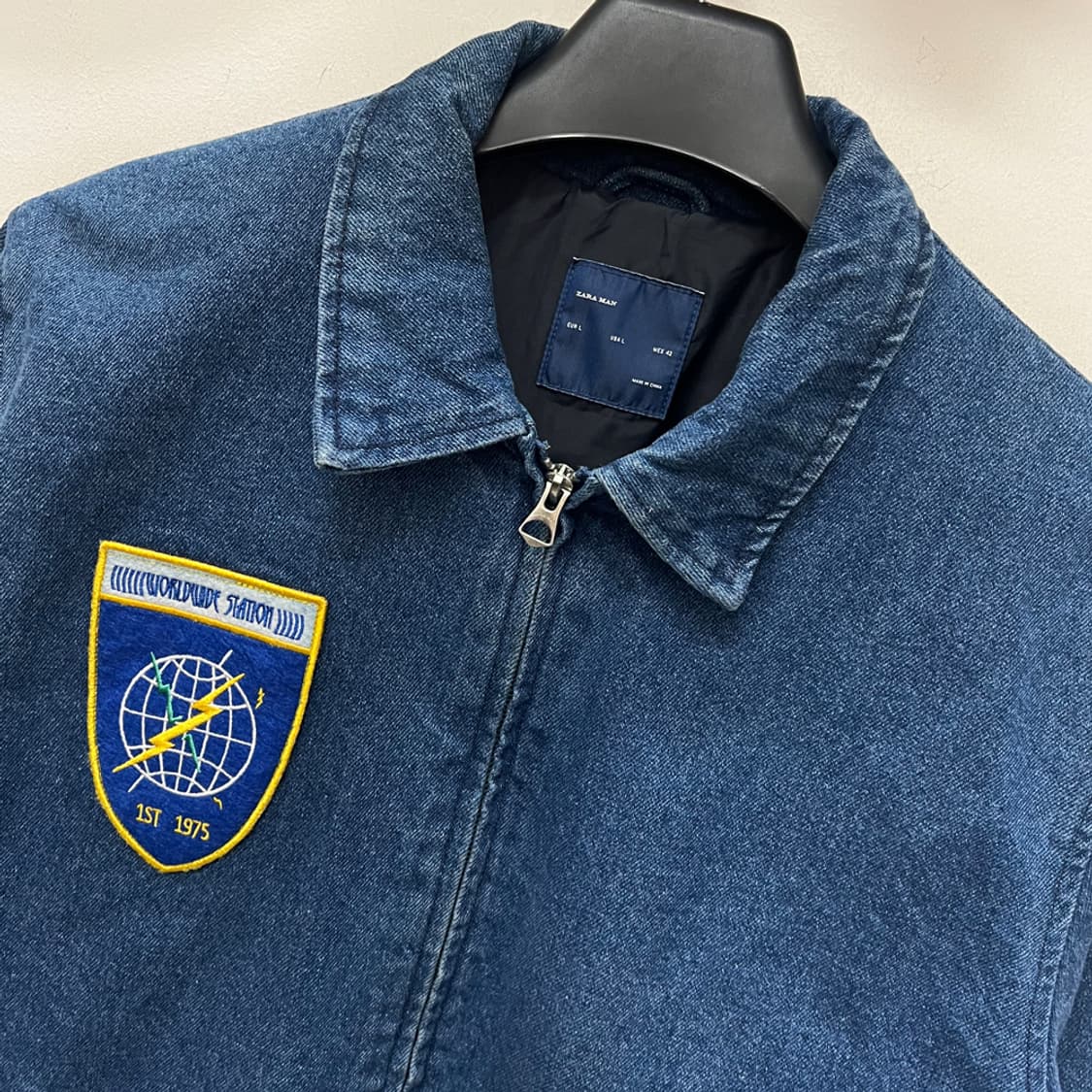 ZARA 자라 맨 월드 스테이션 데님 블루종 자켓 L 상품이미지3