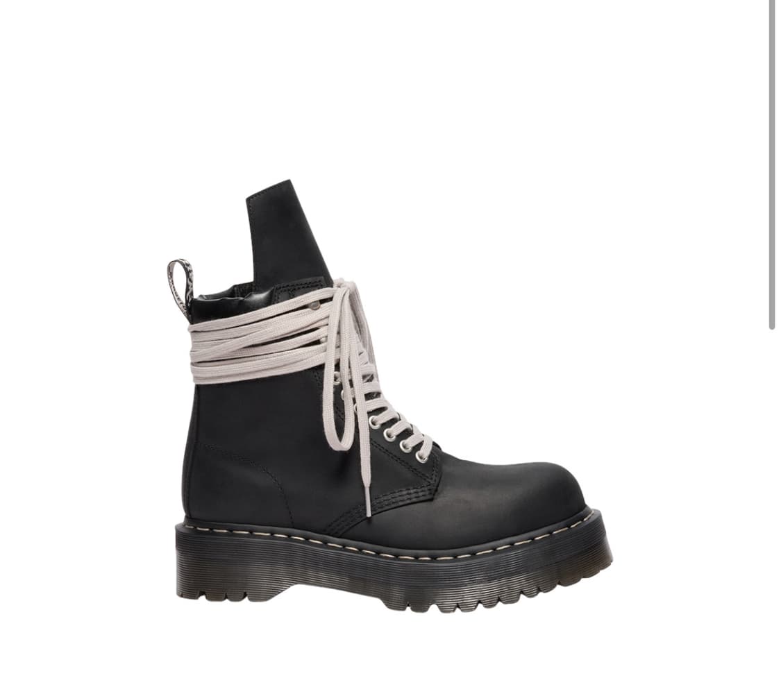 [Uk 6] 릭오웬스 닥터마틴 쿼드 솔 스틸 토 부츠 블랙 상품이미지1