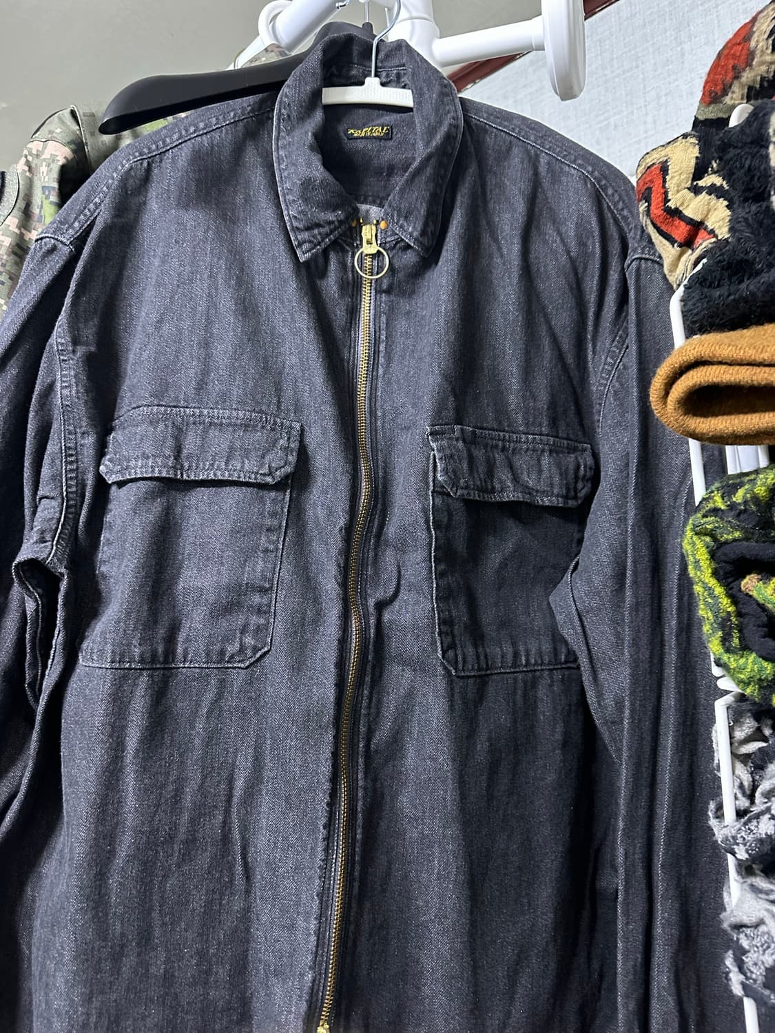 캐피탈 8온즈 블랙 X 키나리 데님 드리즐러 워크 셔츠 블랙 키나리 XL 상품이미지3