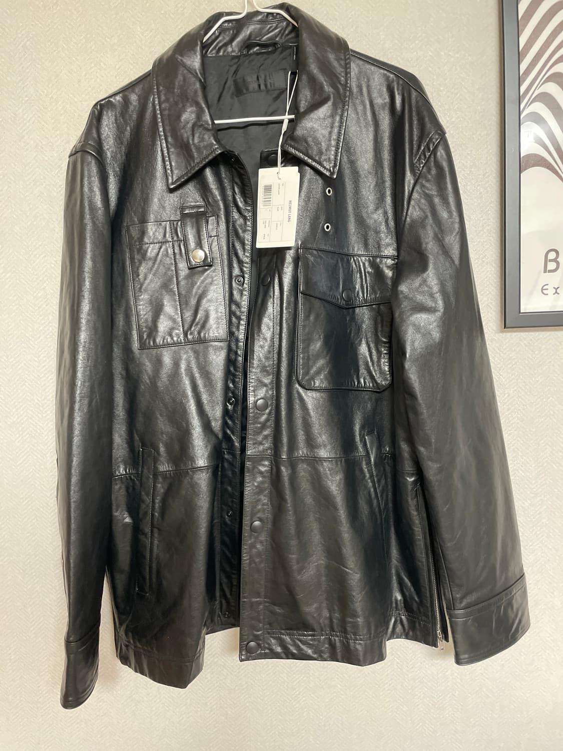 헬무트 랭 블랙 가죽 자켓 L 새상품 상품이미지1