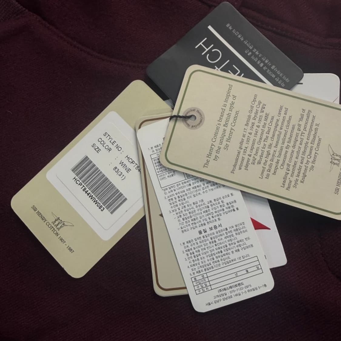 34 헨리코튼 골프 팬츠 새상품 상품이미지3