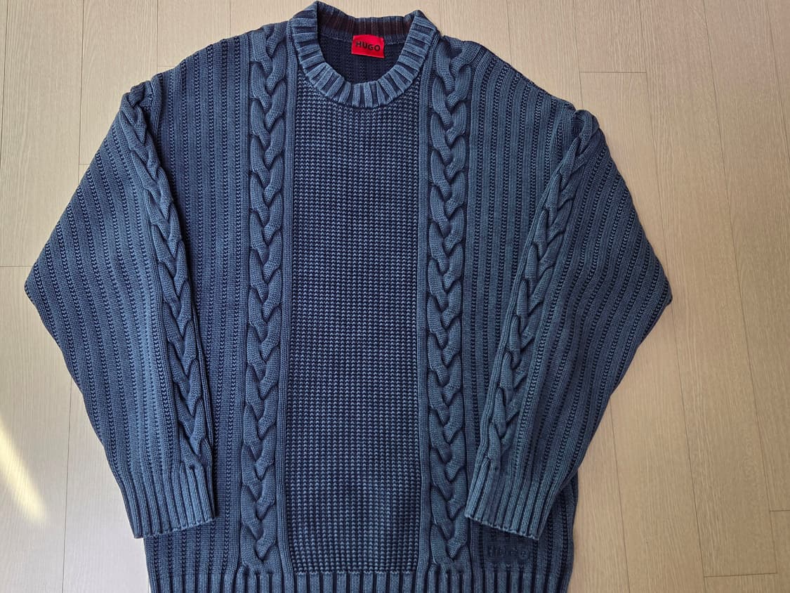 [정품] 휴고 보스 아이스워싱 가먼트다잉 니트 L size 상품이미지1