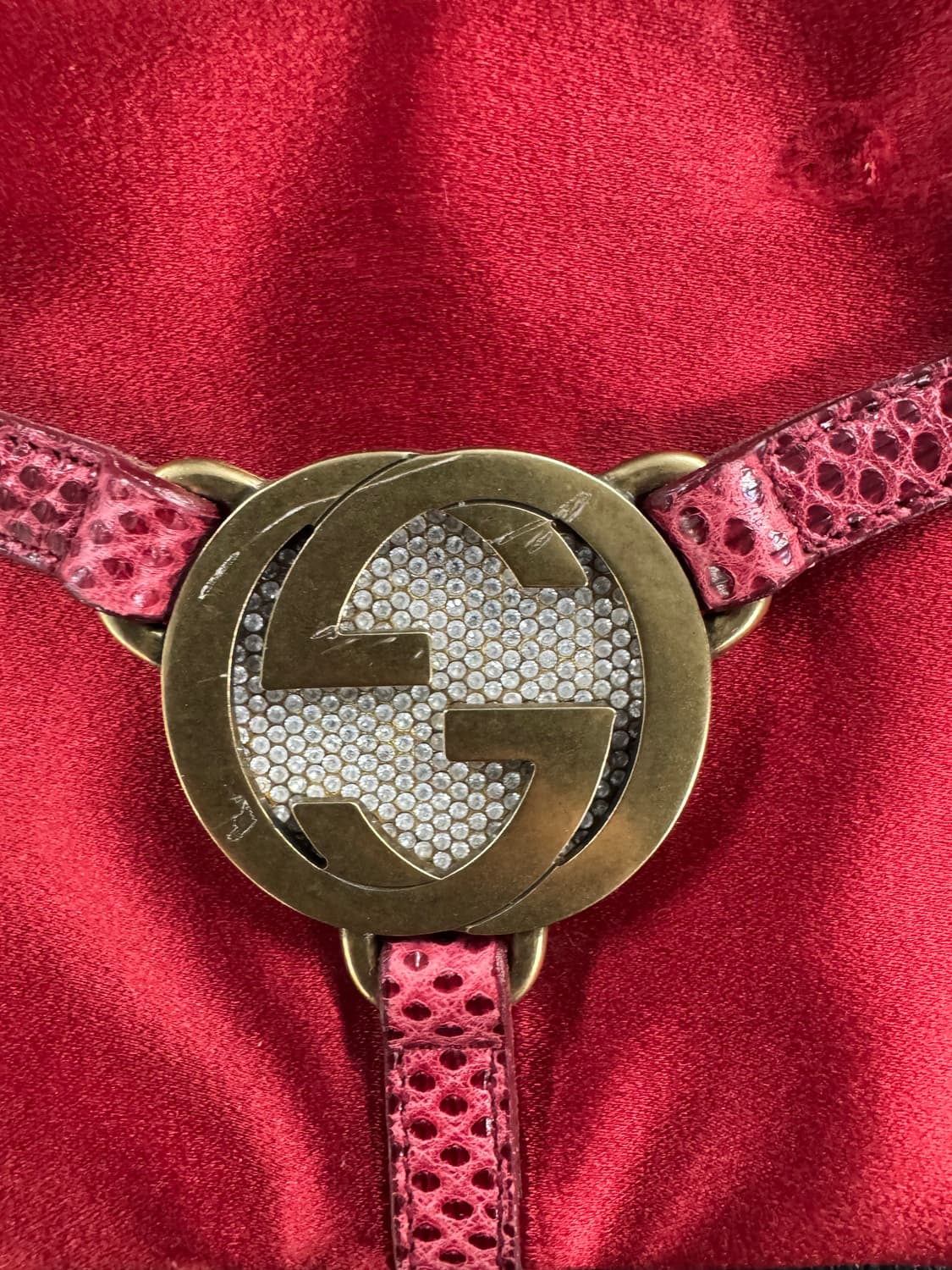 구찌 실크 도마뱀가죽 숄더 상품이미지2