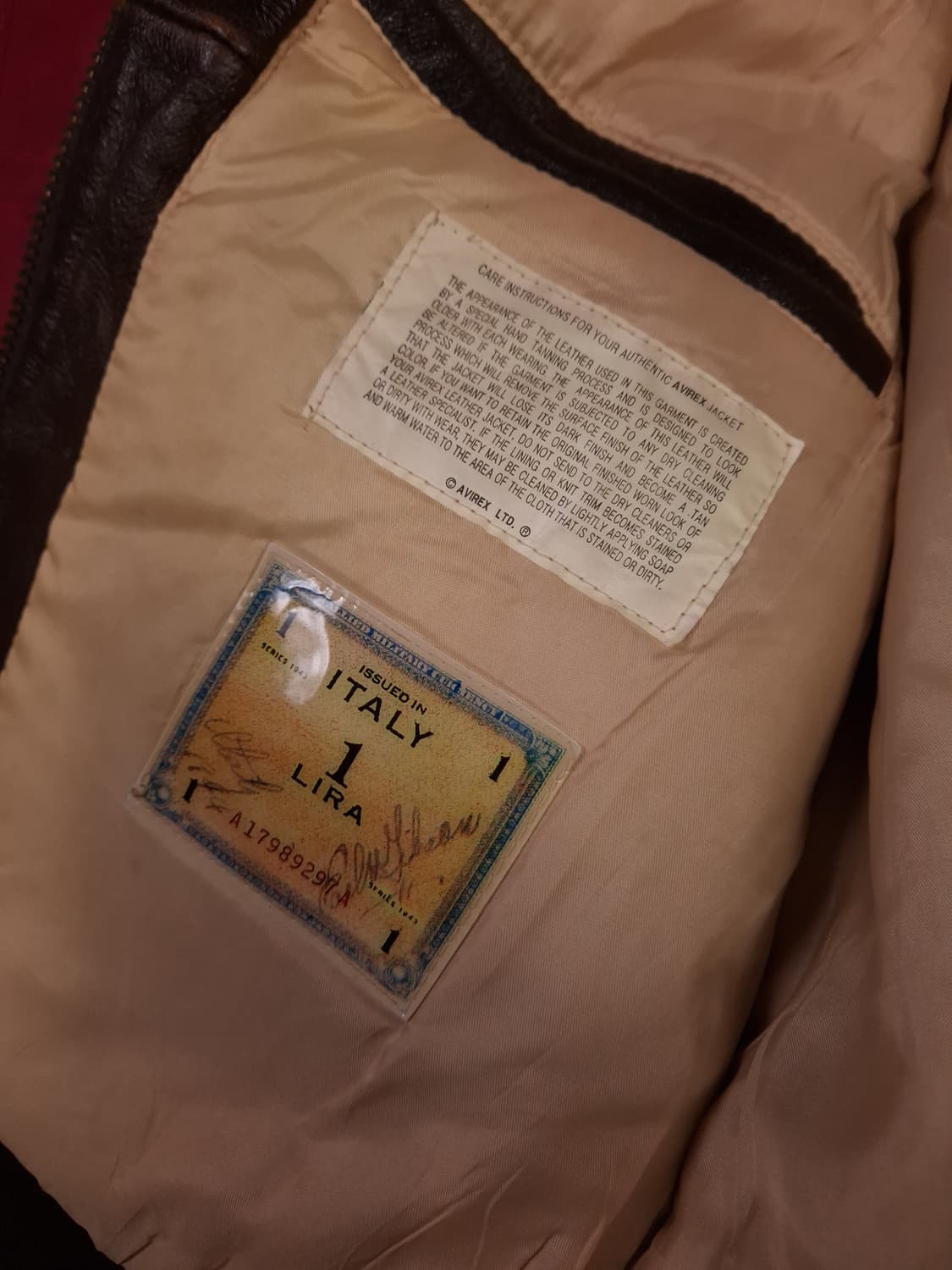 새제품급 90's오리지날 아비렉스 미육군 항공대 A-2 리얼레더 항공자켓 상품이미지5