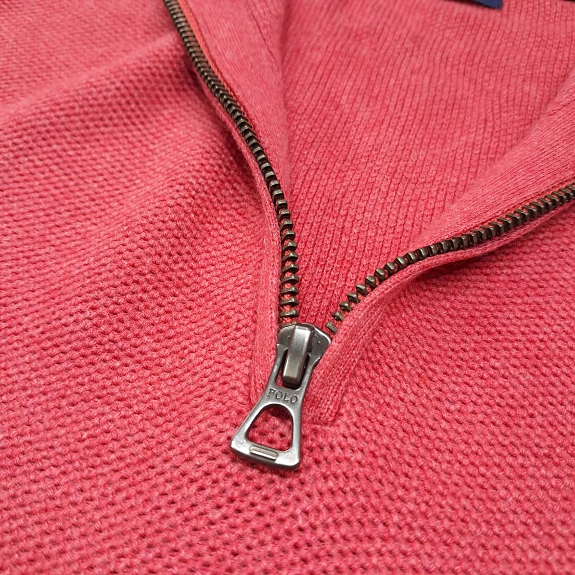 CL029 L 폴로 랄프로렌 유럽판 텍스처 레드 애플 하프 집업 니트 상품이미지4
