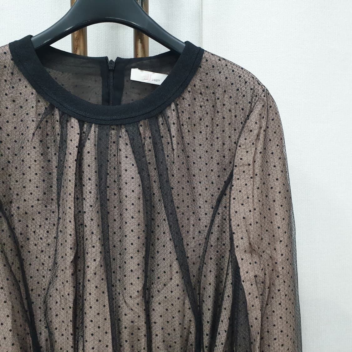 JJ지고트 도트 시스루 플레어 원피스 66 상품이미지3