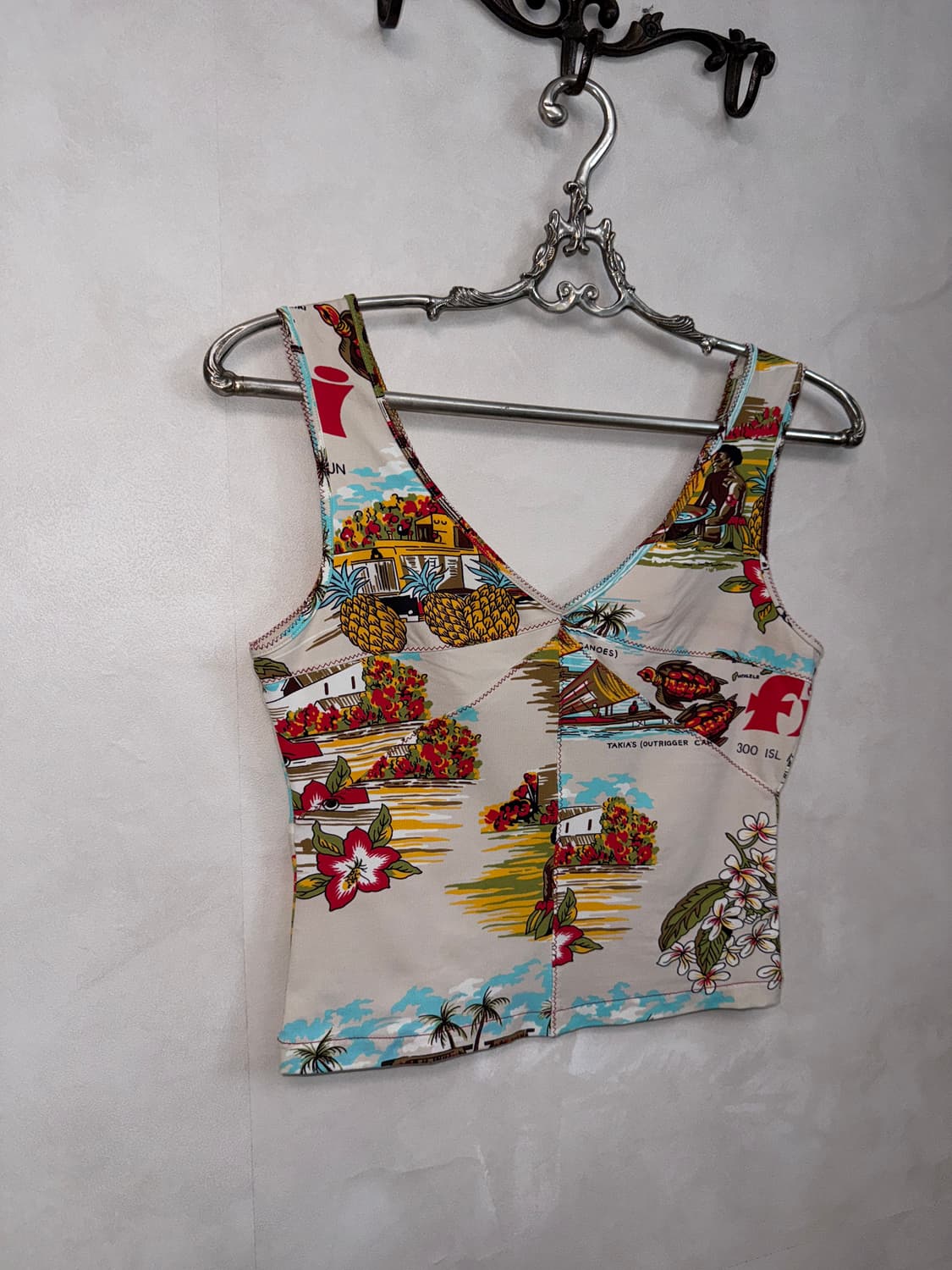 Blumarine hawaiian summer pattern 슬리브리스 상품이미지2