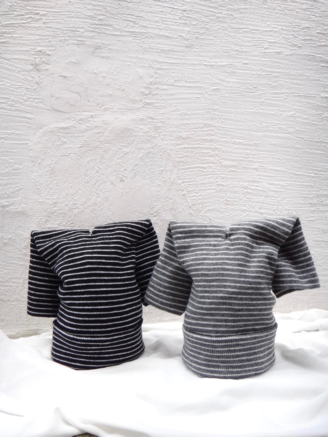 Twist rabbit yarn beanie / black & grey 상품이미지3