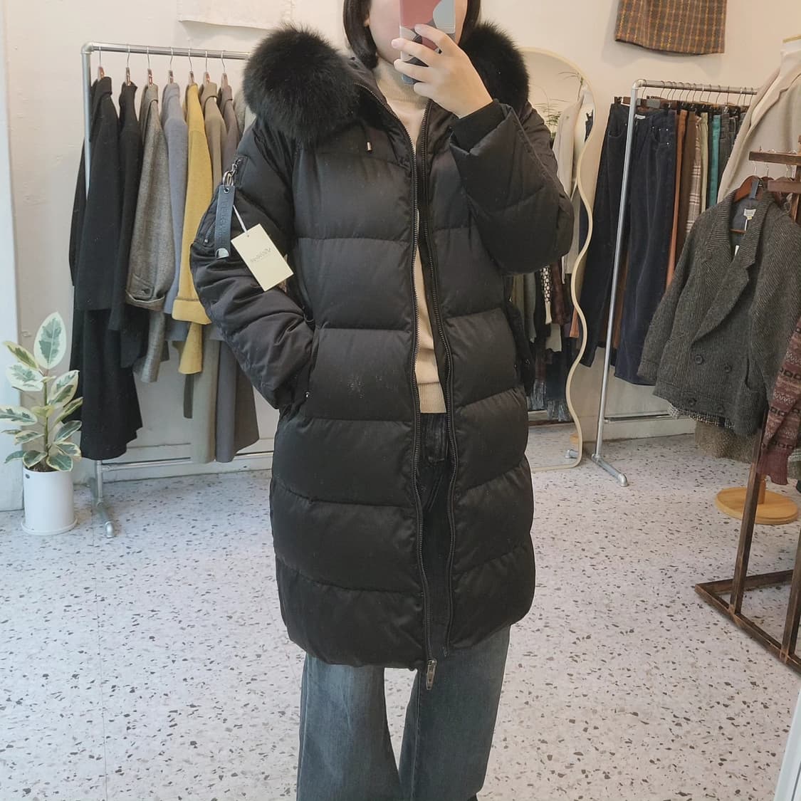 Vov 덕다운 블랙 롱패딩 상품이미지9