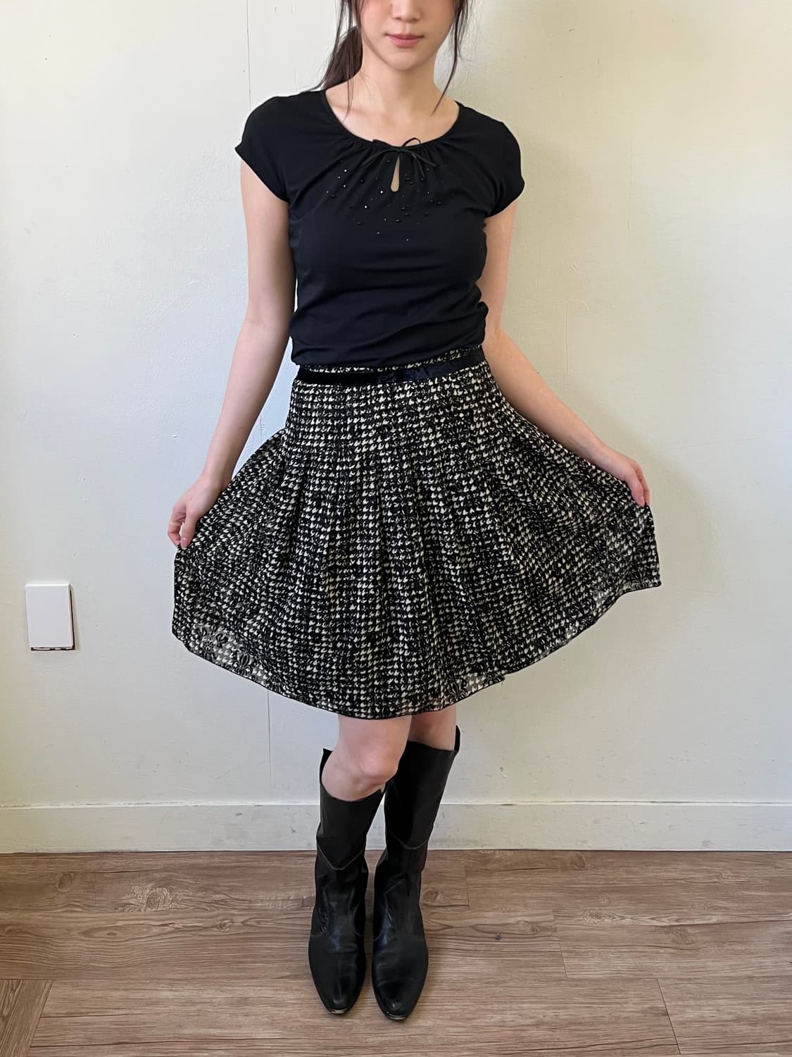 Alphabet’s alphabet 벨벳 로브 스커트 상품이미지4