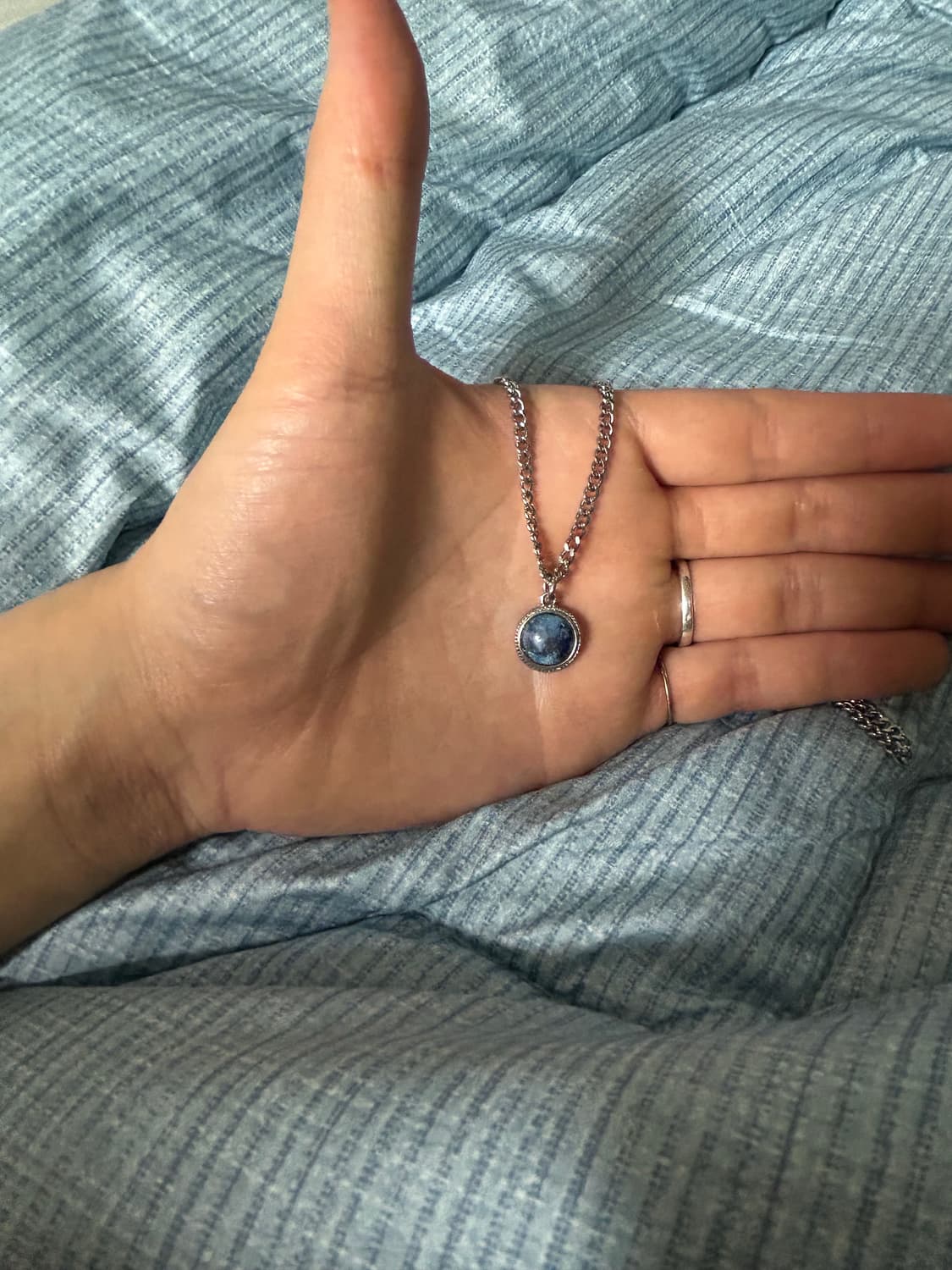 십자가 사각 바 성모마리아 원석 팬던트 써지컬 스틸 실버 목걸이 상품이미지3