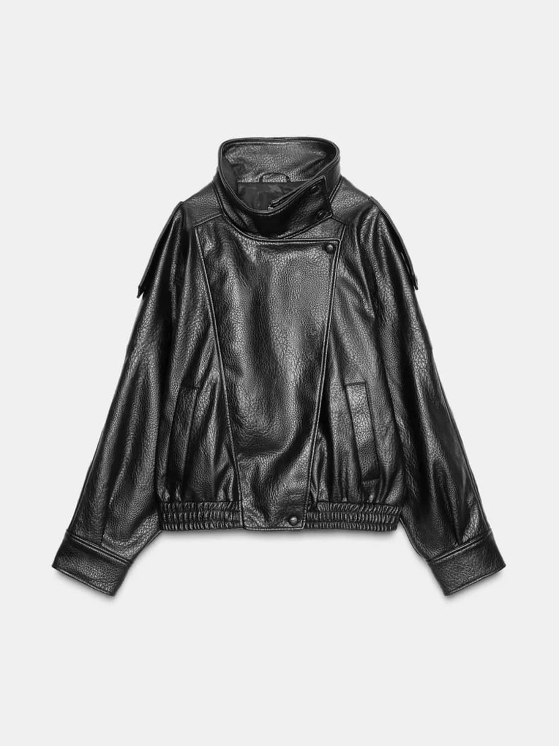 자라 하이넥 페이크레더 자켓 Xs 상품이미지1