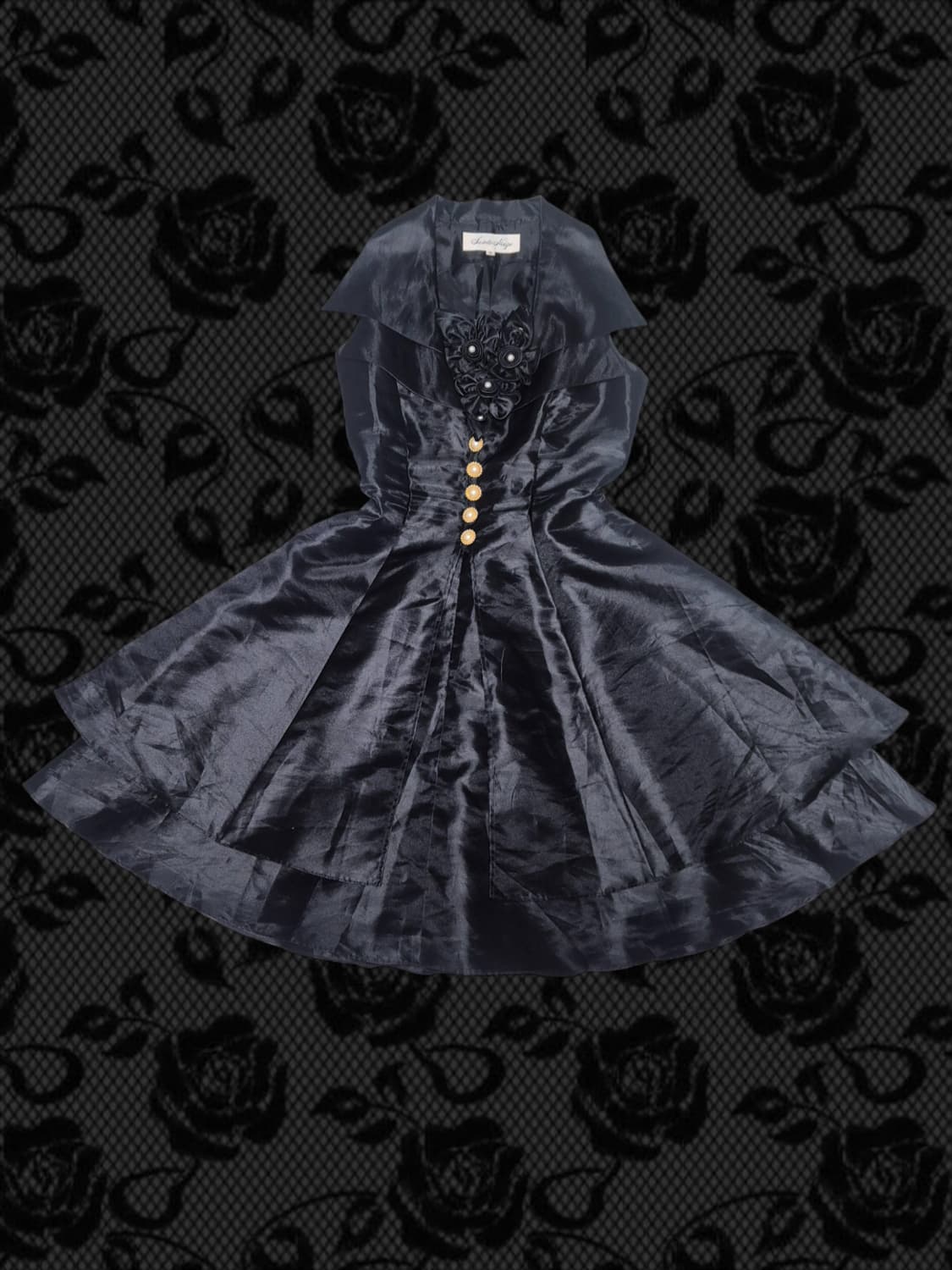 로맨틱고딕 고스펑크 미사깔 세라깔 미디 블랙 원피스 코르셋드레스 상품이미지1