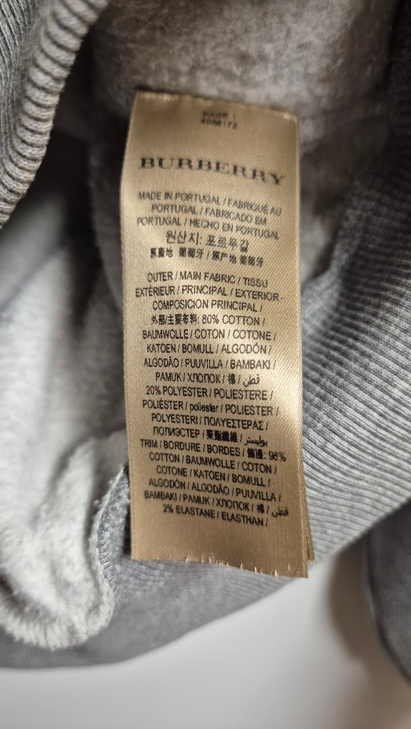 [XS] 버버리 런던 로고 스웻셔츠 그레이 상품이미지8