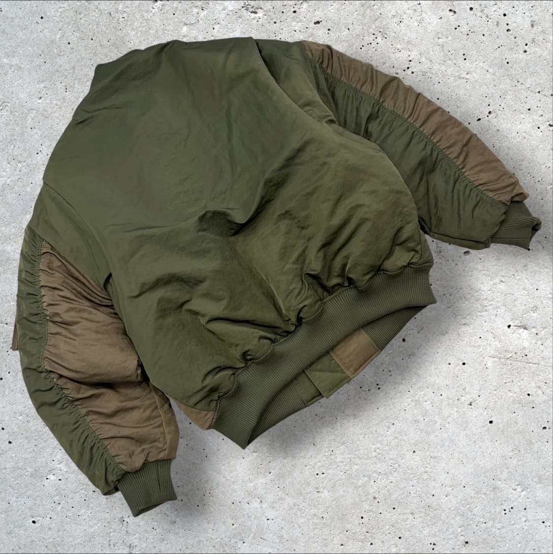 RARE 배색 봄버 자켓 카키 브라운 B262 상품이미지2