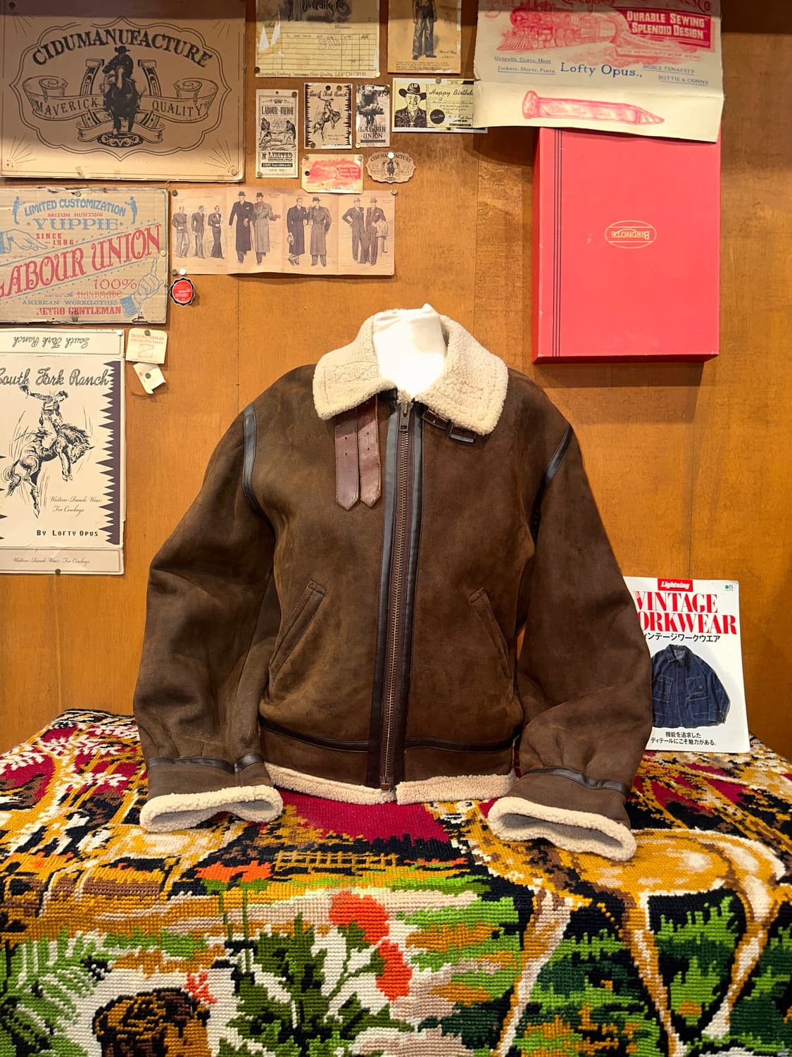 ( XL-2XL ) B3무스탕 레더자켓 양가죽무스탕 워크웨어 아메카지 상품이미지3