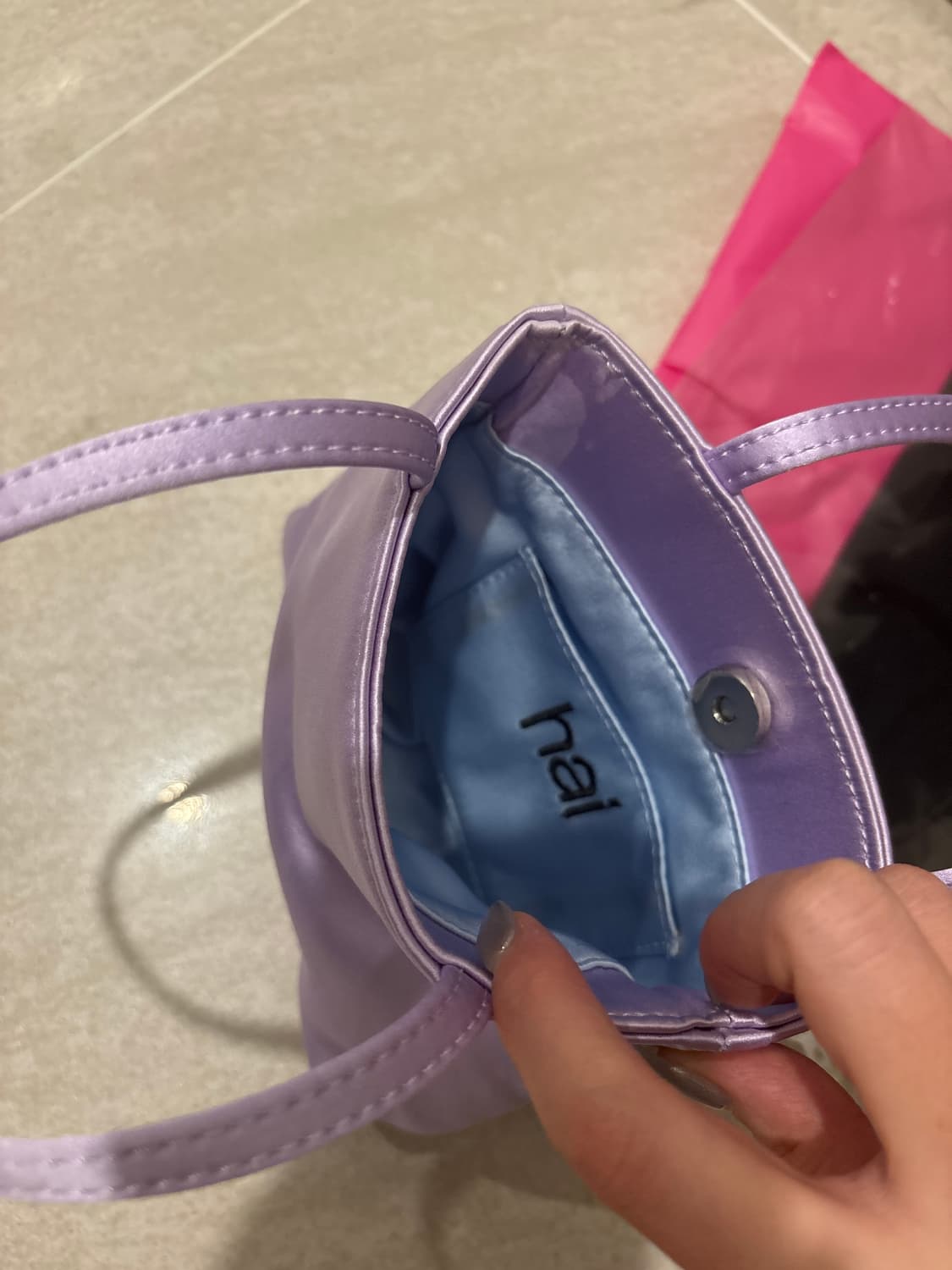 Hai 라벤더 미니 실크백 제니가방 상품이미지4