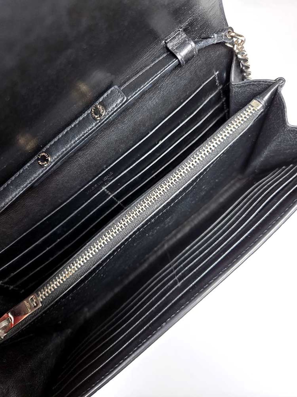 Saint Laurent 생로랑 블랙 크로커다일 케이트 은장 체인 WOC 상품이미지7