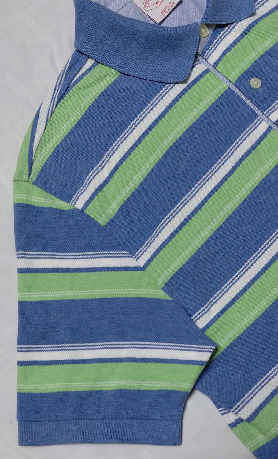 [S] 브룩스 브라더스 346 스트라이프 폴로 셔츠 (블루/그린) 상품이미지4