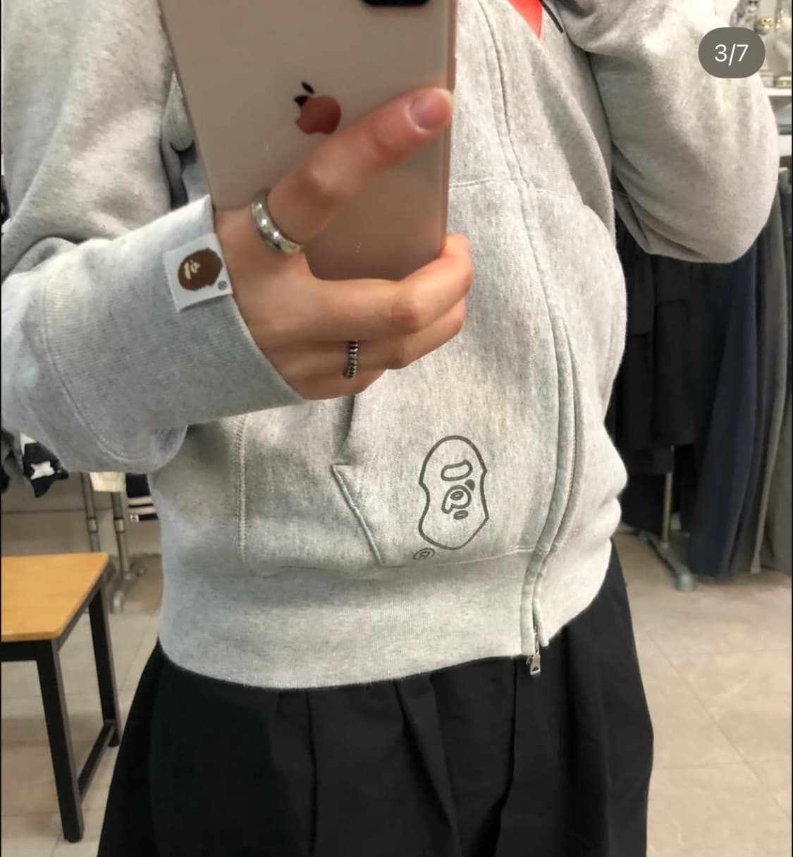 베이프 아가일 패턴 후드집업 상품이미지4