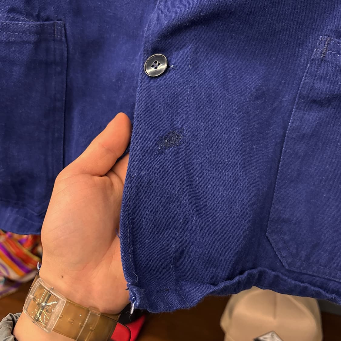 70~80s 오리지널 다잉 얀 프렌치워크자켓 포인트 자수 N802 상품이미지6