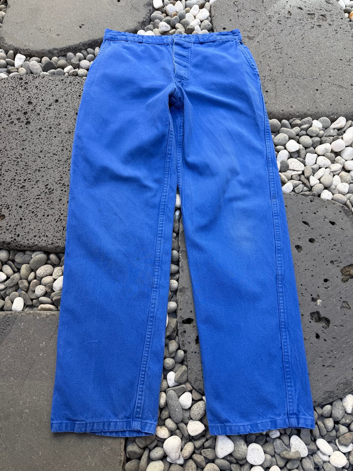 1970s VINTAGE WASHED BLUE FRENCH 프렌치워크팬츠 상품이미지1
