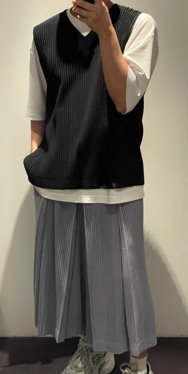 옴므플리세 하카마 숏 (몰그레이 3)  상품이미지2