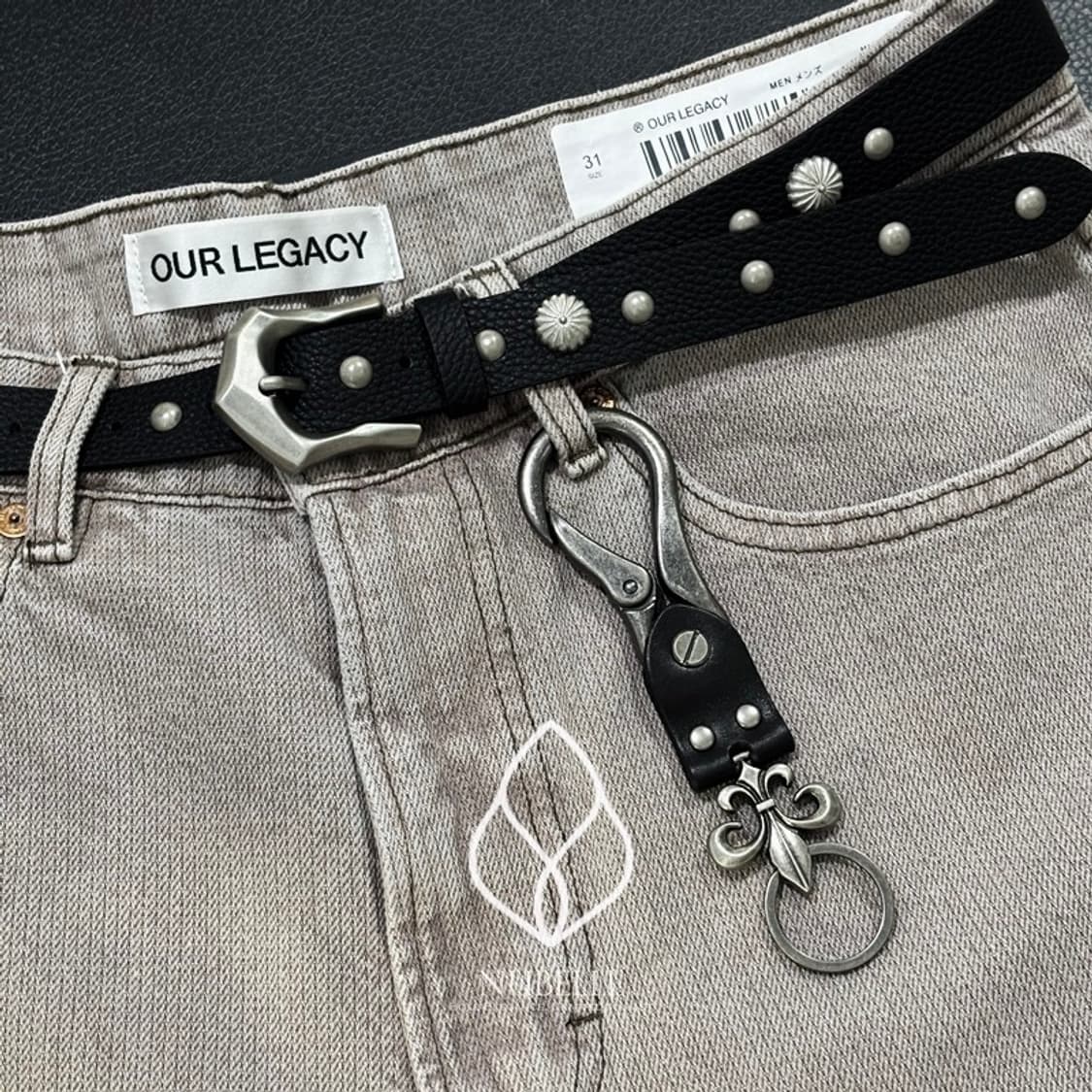 🌗 Flower stud belt / 에스닉 플라워 스터드 가죽 벨트 상품이미지9