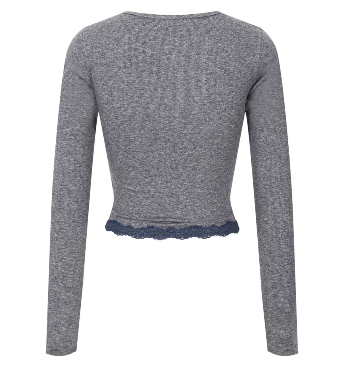 플리즈노팔로우 밀라 레이스탑 멜란지 차콜 상품이미지4