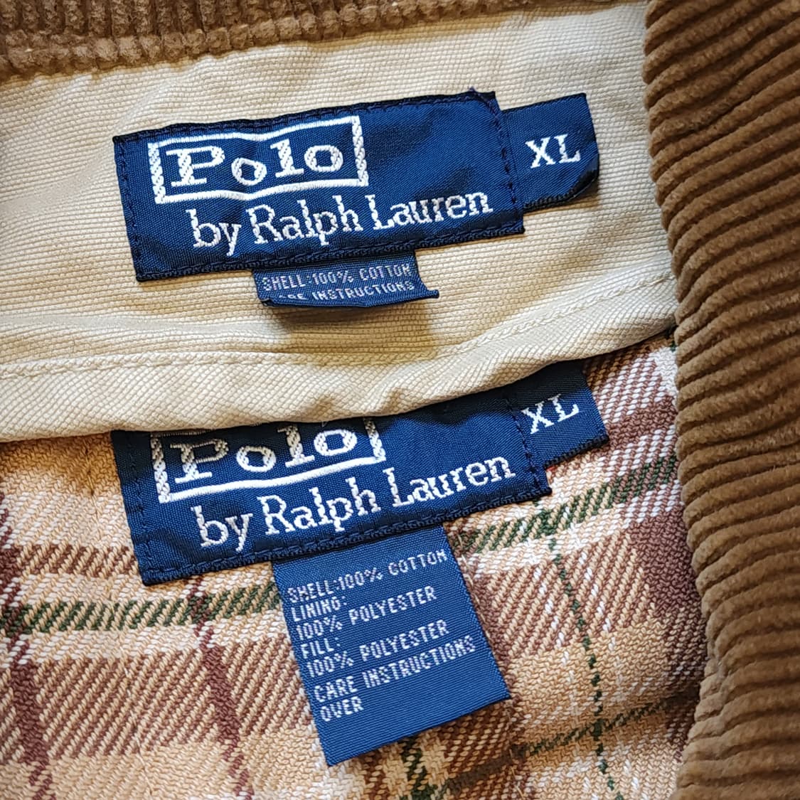 폴로 랄프로렌 파이어맨 자켓 코듀로이 카라 캔버스 레더 XL 상품이미지5