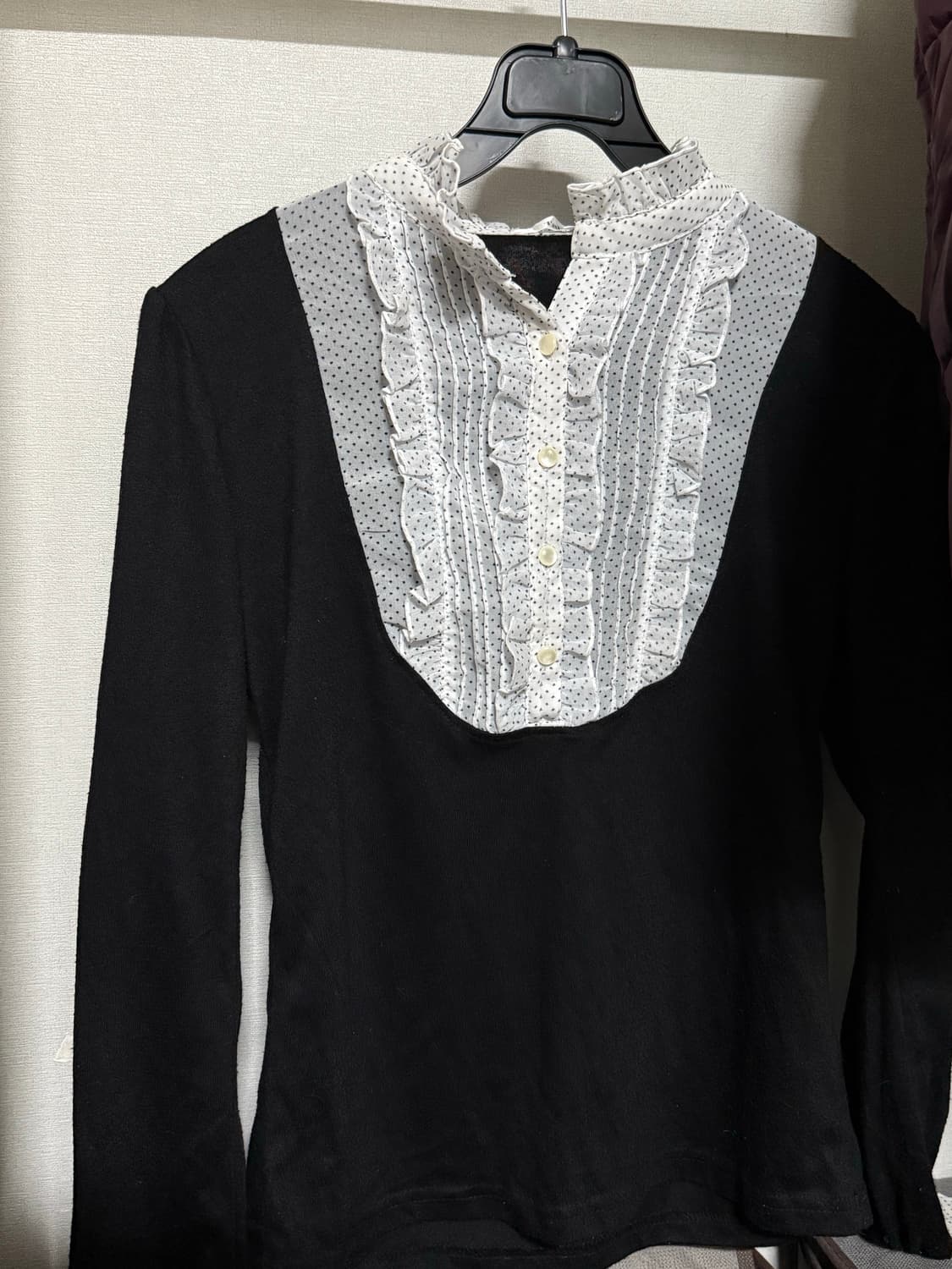 빈티지 도트 블라우스 티셔츠 상품이미지1