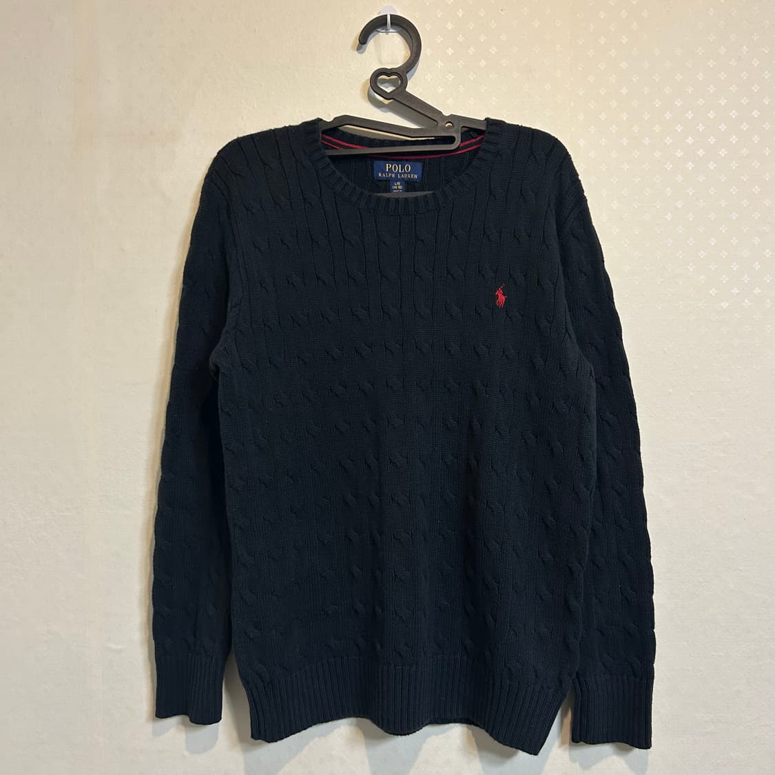 폴로 랄프로렌 신형 보이즈 꽈배기 니트 블랙 L 상품이미지4