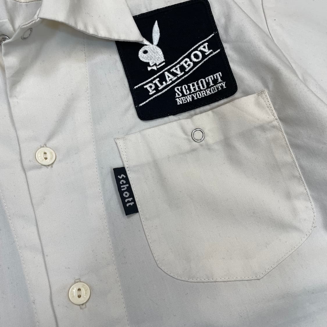 playboy x Schott 플레이보이 쇼트 콜라보 하프셔츠 s  상품이미지4