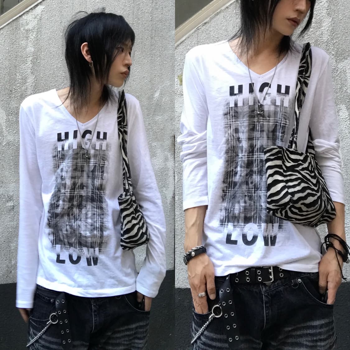 [BG]high low v neck long sleeve t 상품이미지1