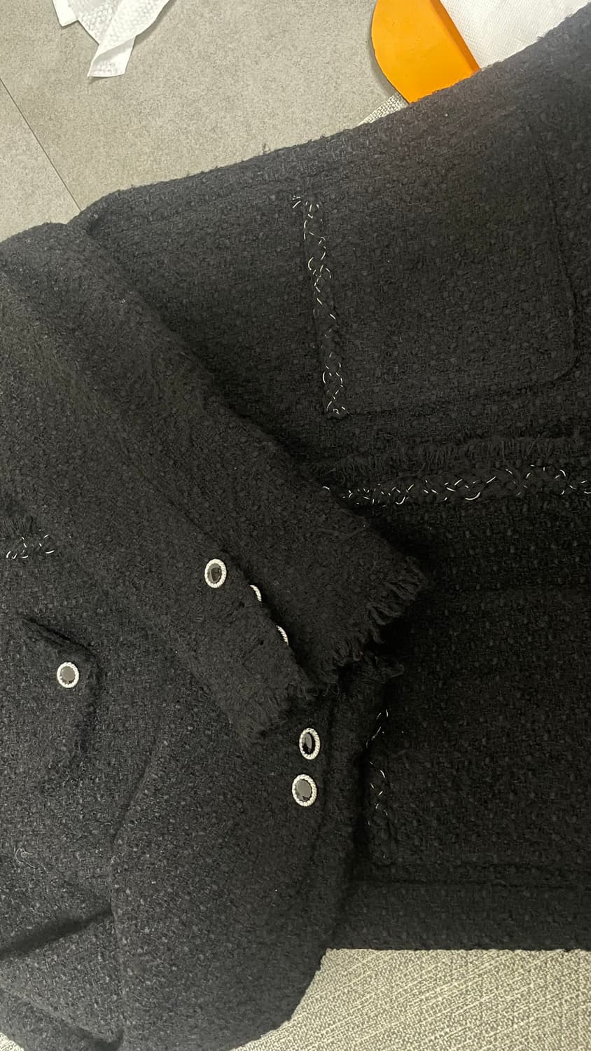 마땡킴 트위드 자켓 블랙 오버핏 상품이미지6