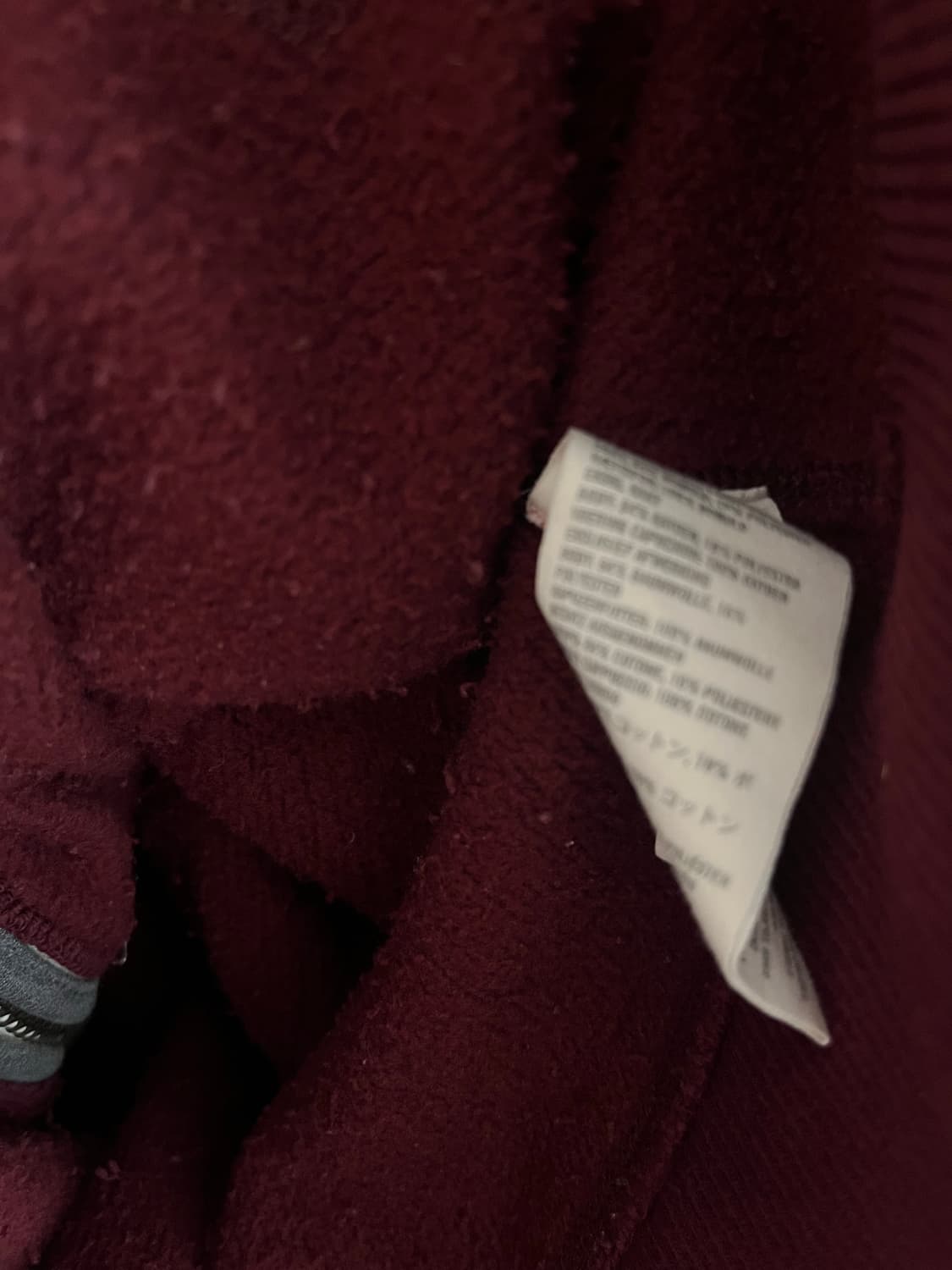 (2XL) 아베크롬비 데미지 디테일 후드집업 버건디 상품이미지5