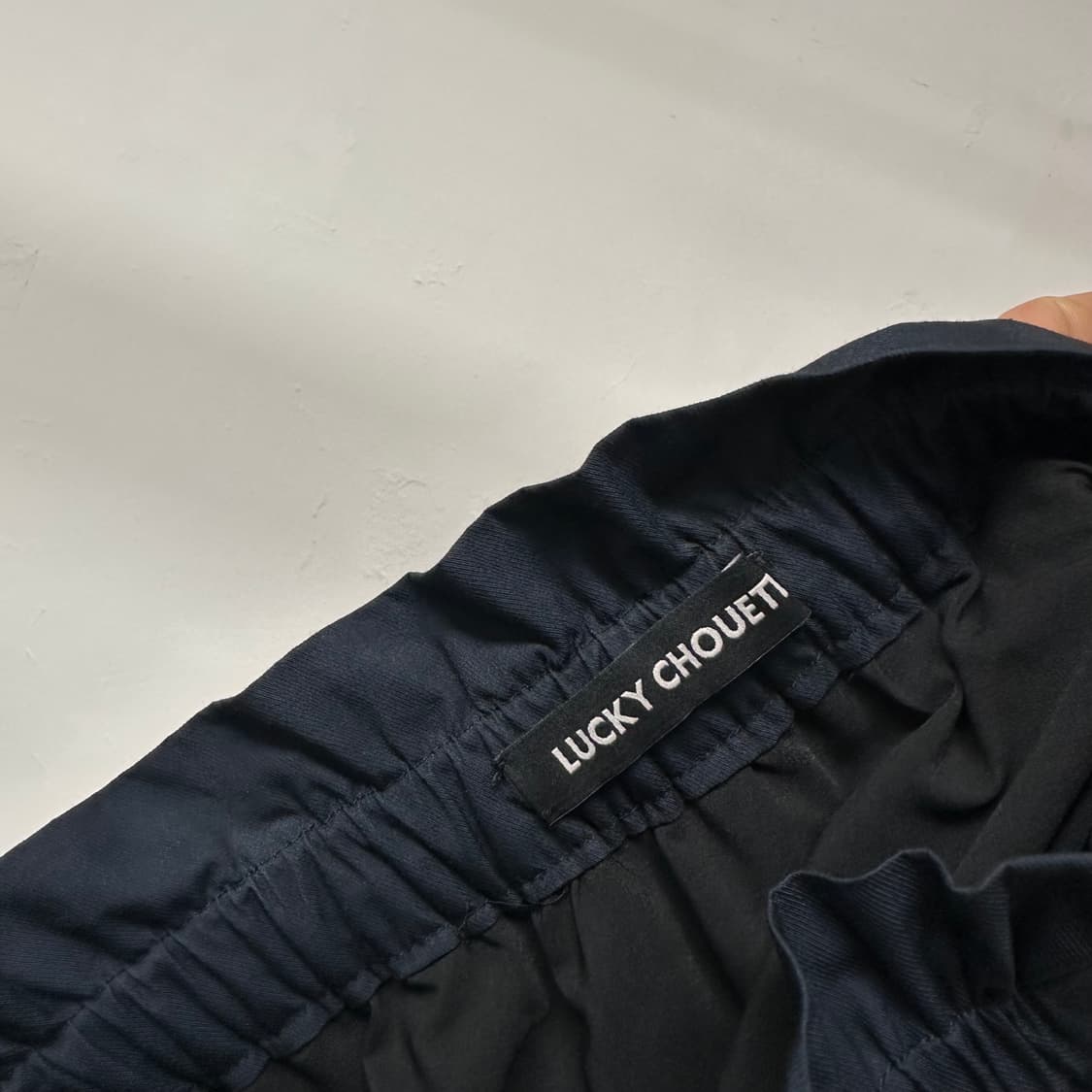 럭키슈에뜨 레이스 밴딩 롱스커트 치마 네이비/블랙 36 J36 상품이미지8