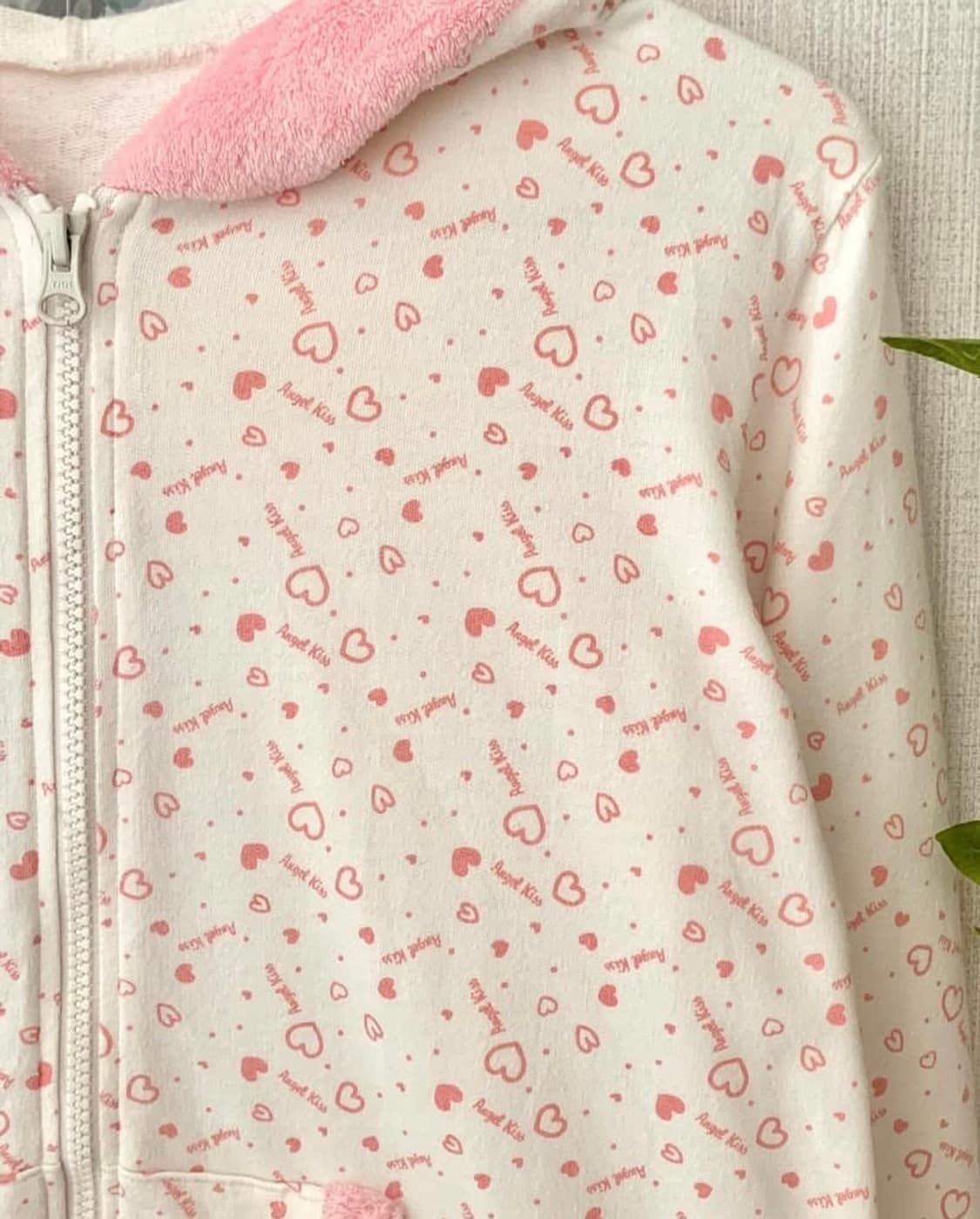 핑크 하트 퍼 후드집업 상품이미지2