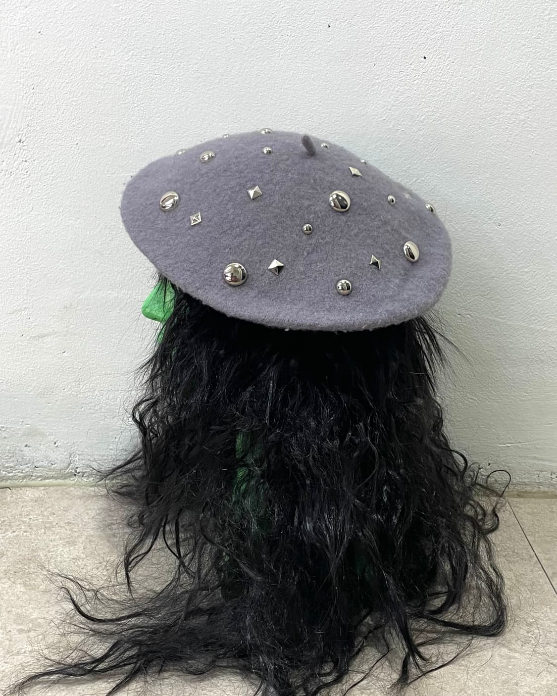 grey wool silver stud beret 상품이미지2