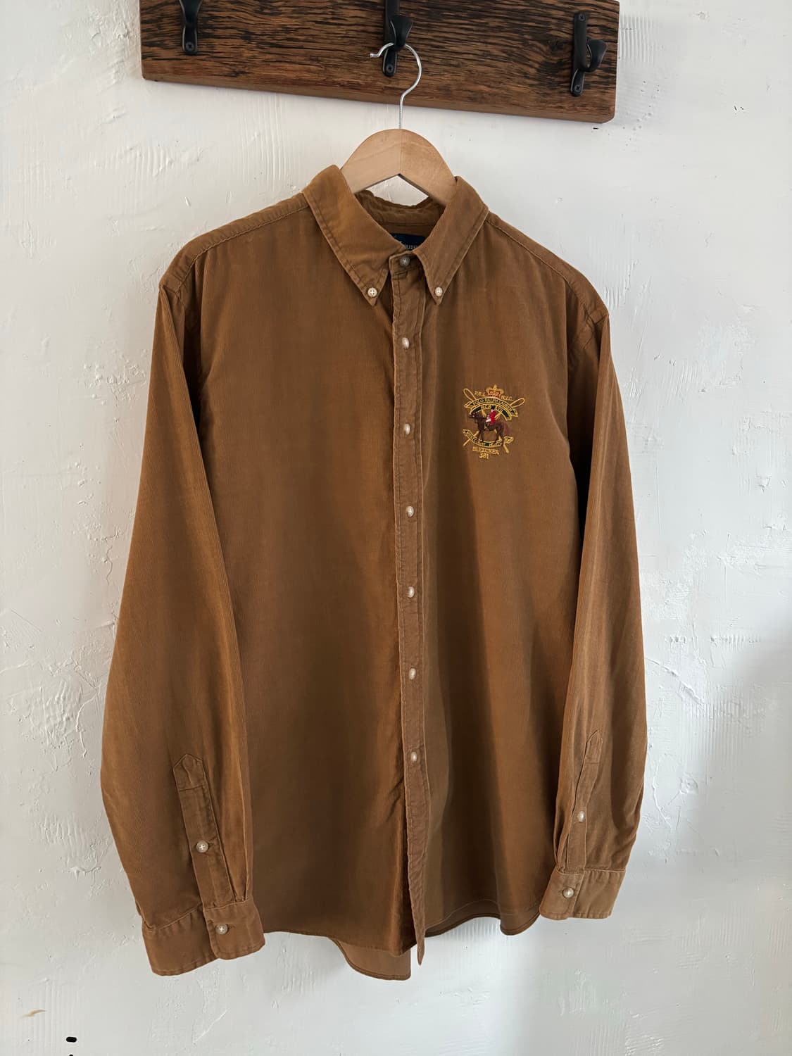 Polo 폴로 랄프로렌 브라운 엠브로이드 코듀로이 셔츠 상품이미지1