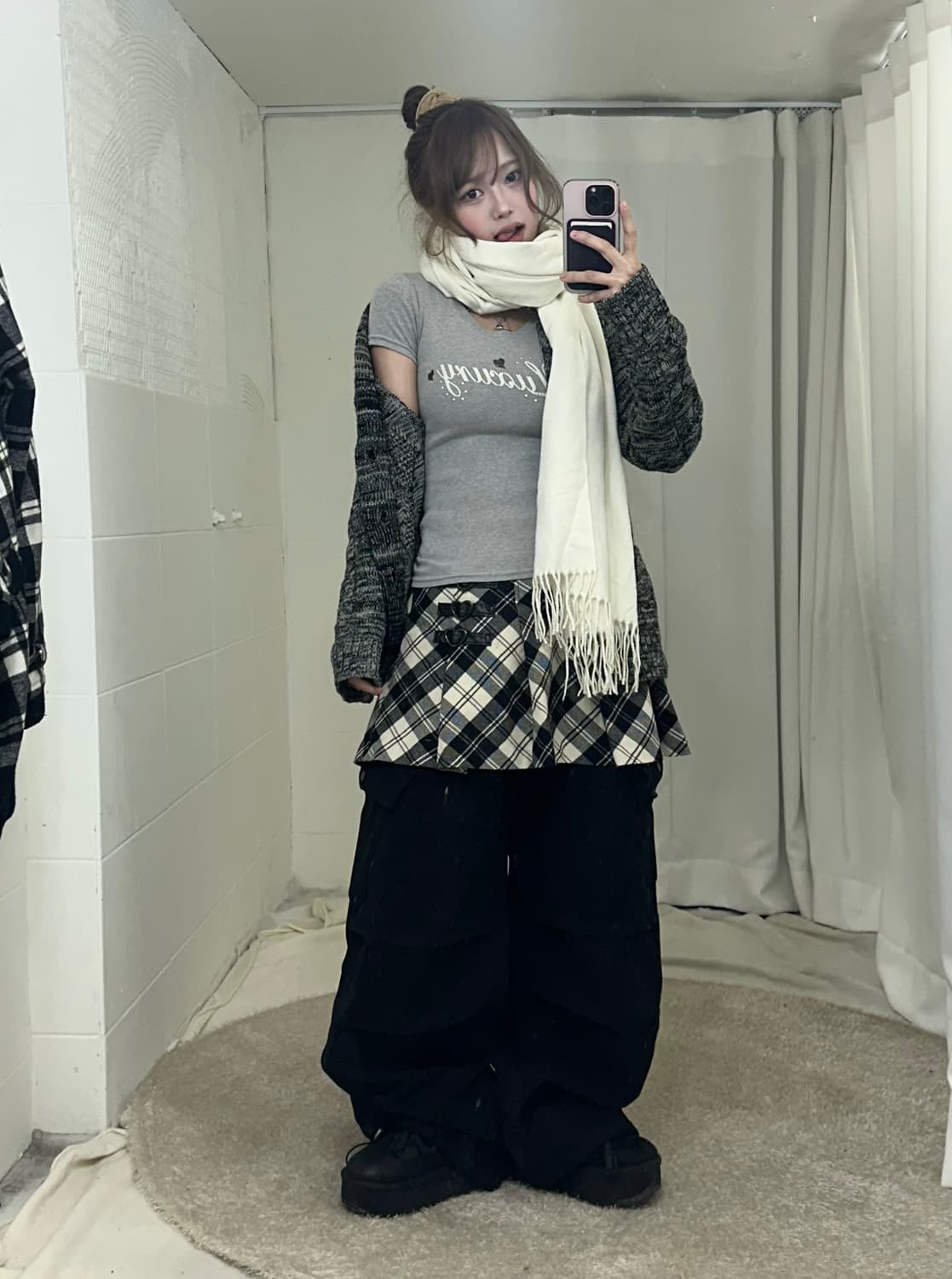 무채색 데일리 니혼진 펑크 러힙 코디세트 상품이미지3