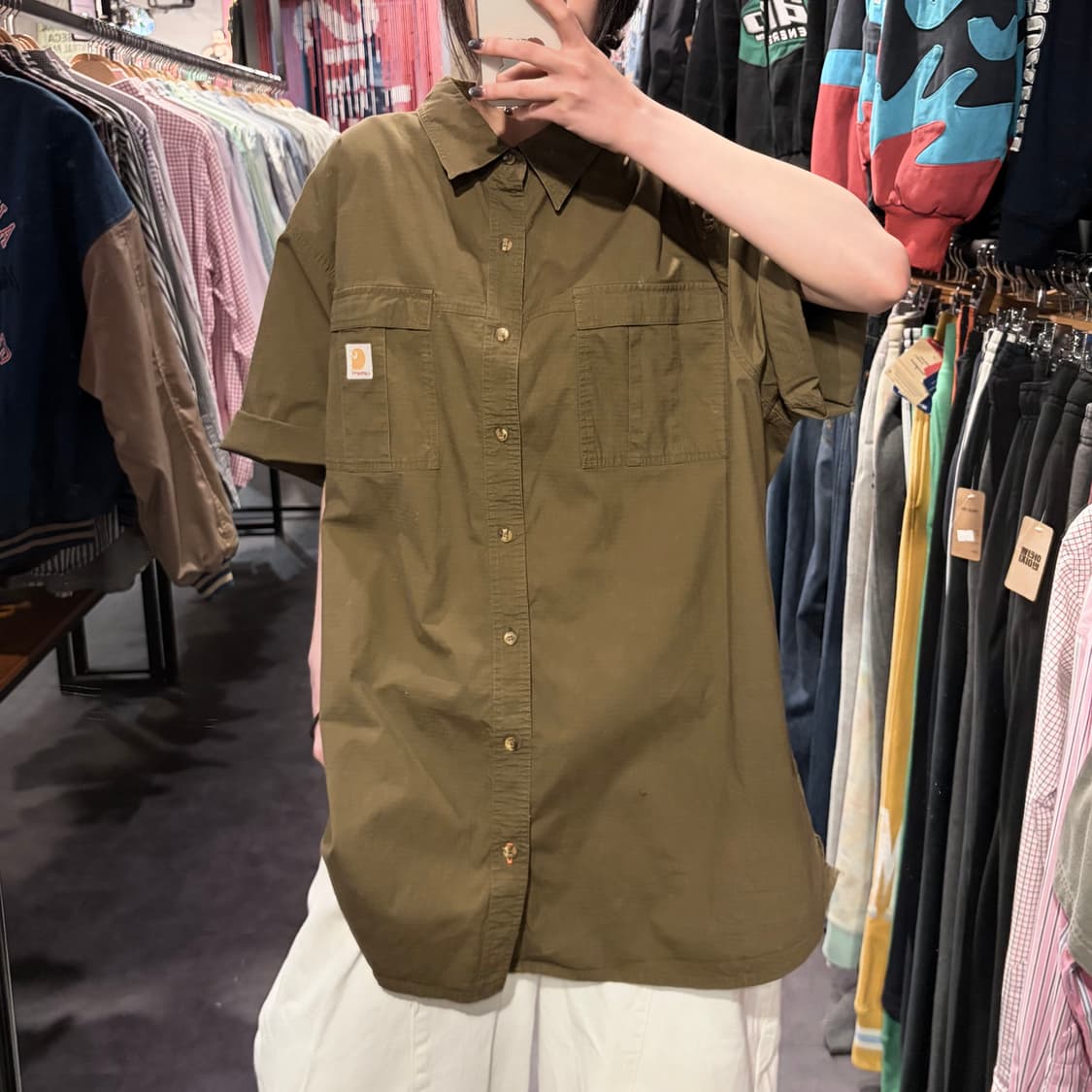 [IM] Carhartt 칼하트 반팔 셔츠 카키 상품이미지1
