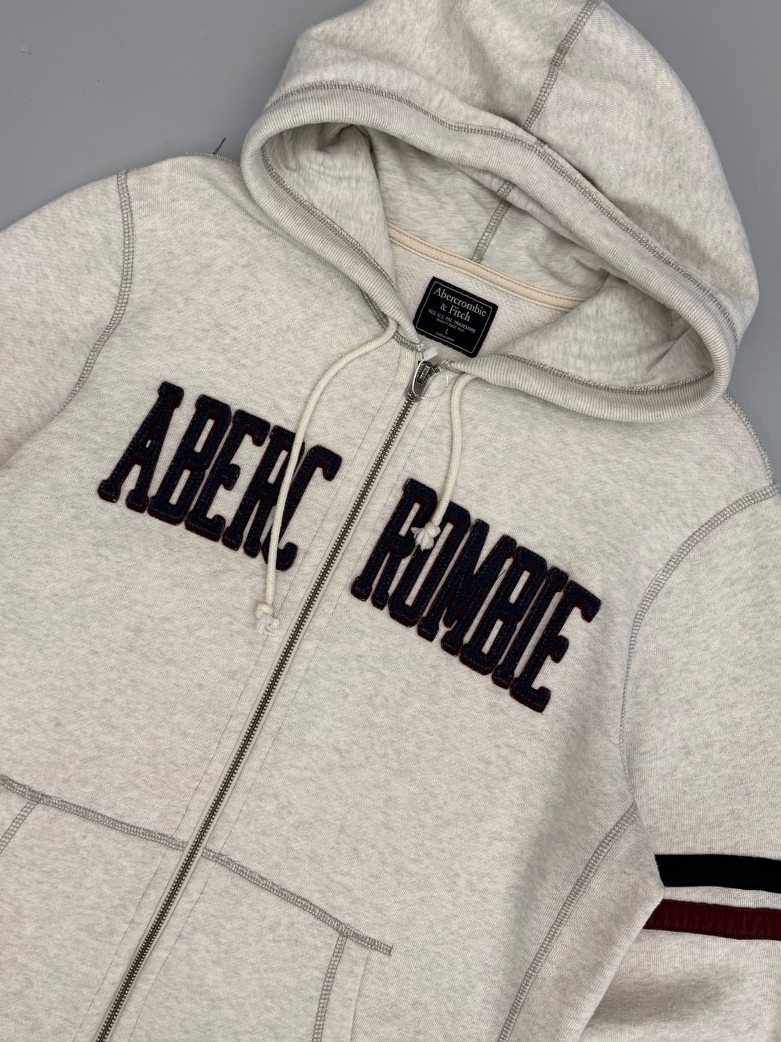 아베크롬비 루즈핏 패치 빅로고 스웻 후드집업 상품이미지2