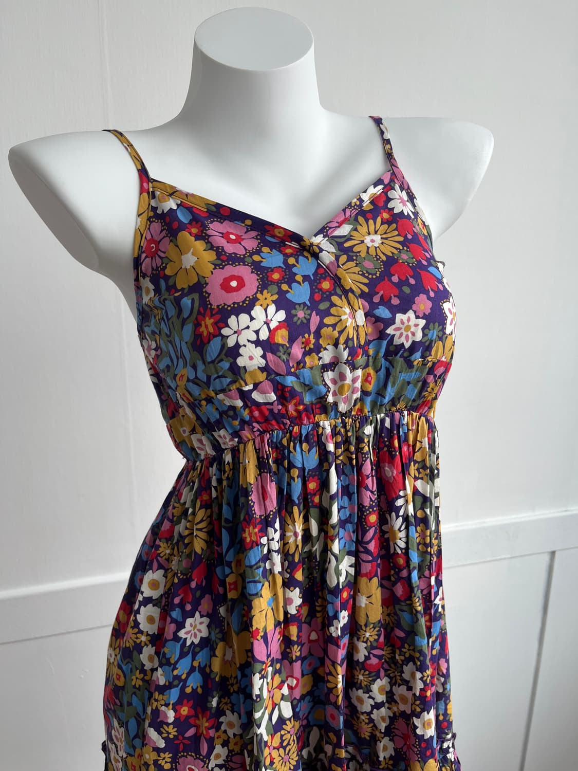 바이올렛 플로럴 패턴 롱 원피스 상품이미지2