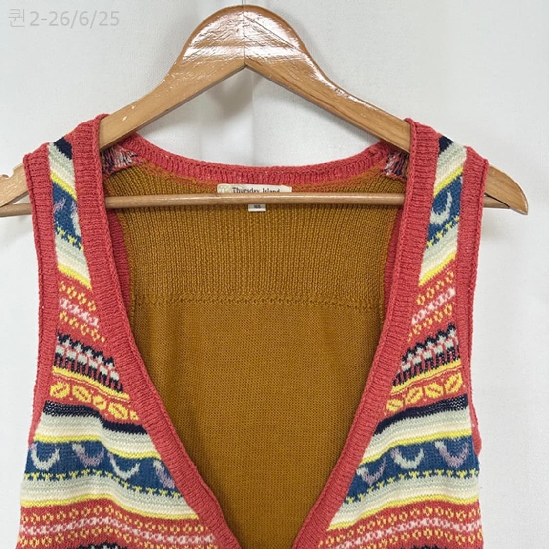 써스데이아일랜드 여자 니트 조끼 90 M  상품이미지2