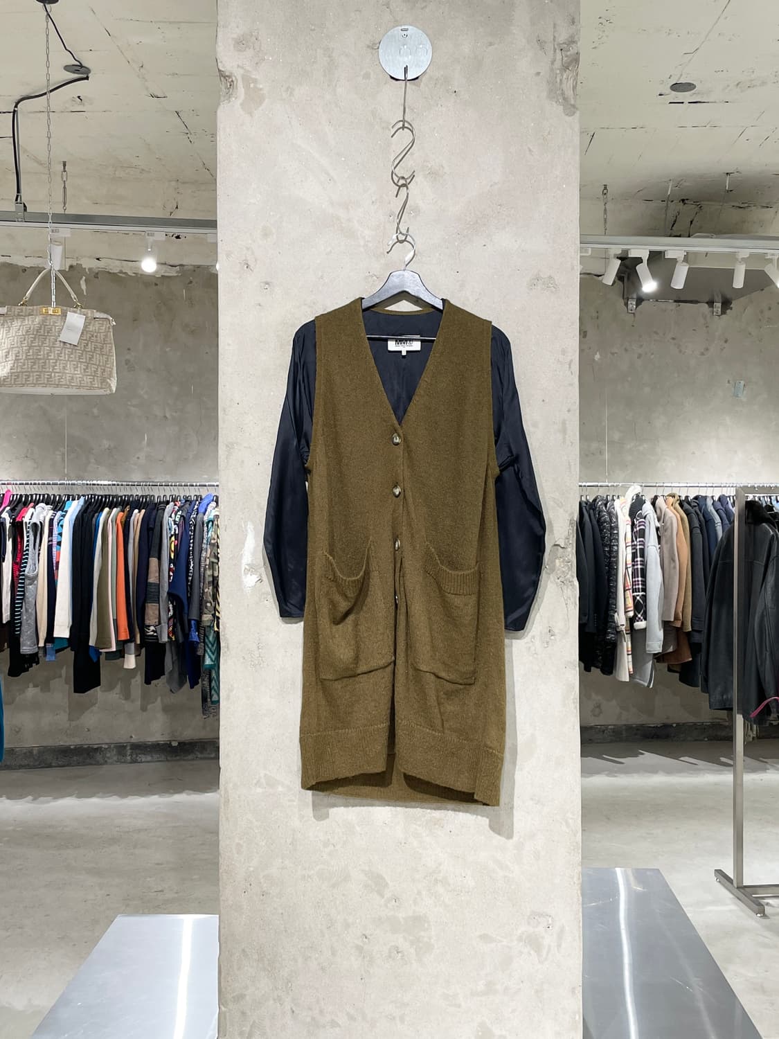 mm6 메종 마르지엘라 카키 도킹 베스트 아크릴 코트 상품이미지1