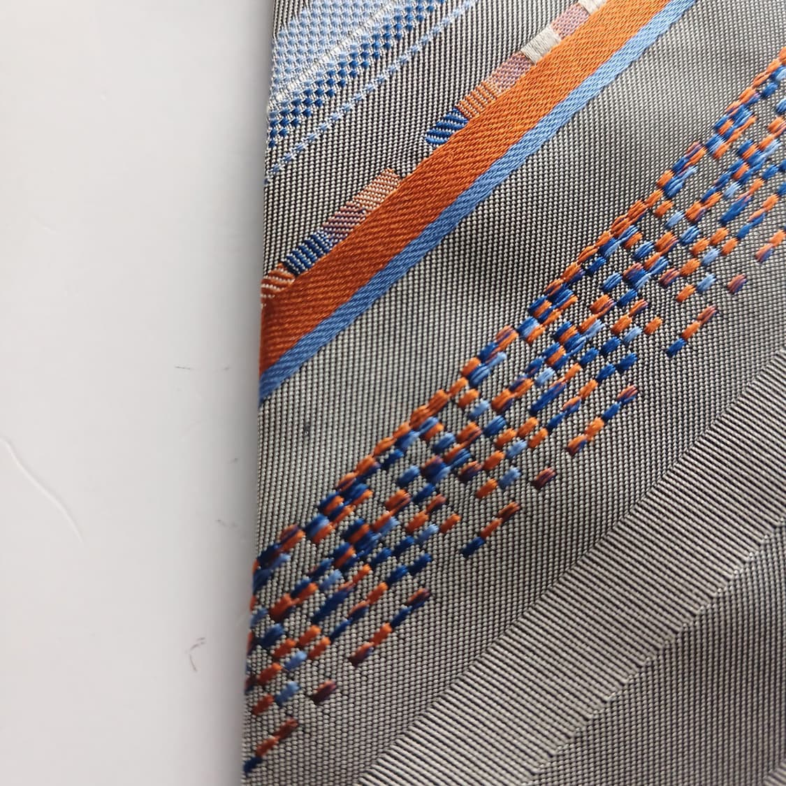 겐조 실크 그레이 스트라이프 넥타이 9.4cm A등급 A18409
 상품이미지7