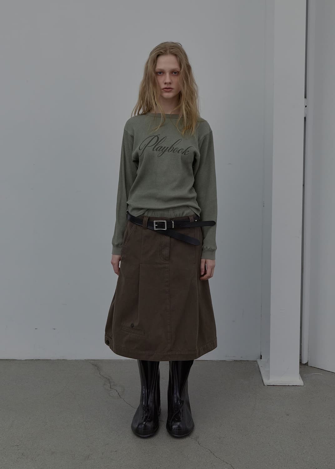 LCDC PLAYBOOK WAFFLE T-SHIRT (KHAKI) 상품이미지3