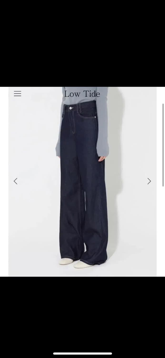 로우타이드 스티치 와이드 데님 인디고 S 상품이미지2